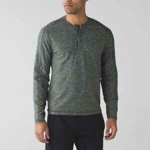 Lululemon Mens Surge Long Sleeve Henley Button Up Casual Athletic T-Shirt Jersey
